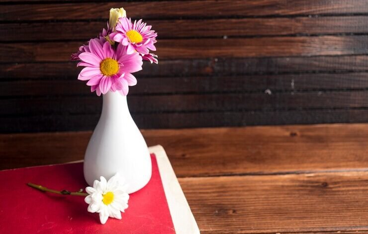 brick beads flowers bookmark vase