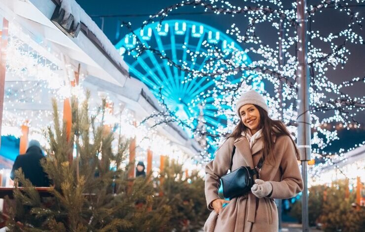 ferris wheel christmas tree with train and village temu